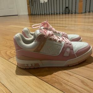 Pink and White LV Sneakers